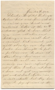 21 January 1863 Letter